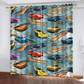 2025 NEW Hot Wheels Curtains Pattern Blackout Window Drapes